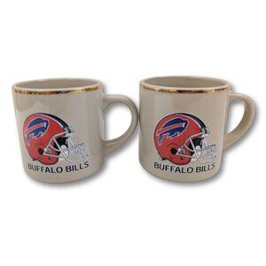 Vintage (2) Buffalo Bills Coffee Mugs 10oz